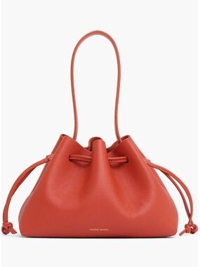 NWT $545 Mansur Gavriel Drawstring Pouchette in POMODORO!